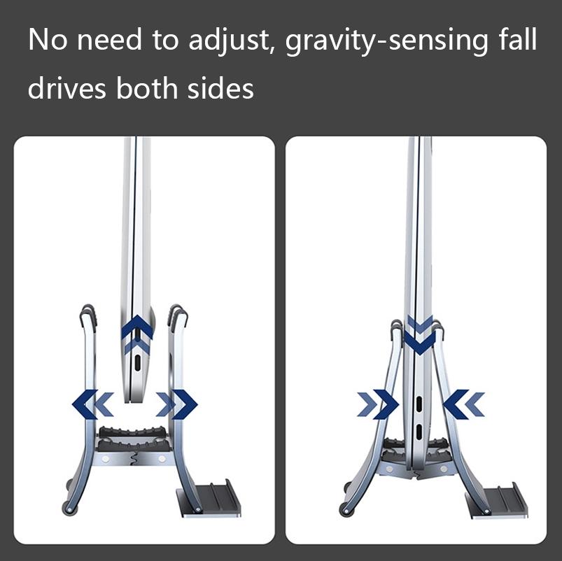 Grey H-type Alloy Laptop Storage Rack - Automatic Gravity 5