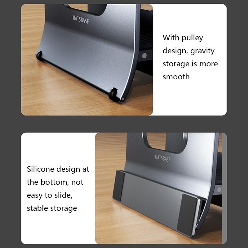 Grey H-type Alloy Laptop Storage Rack - Automatic Gravity 8