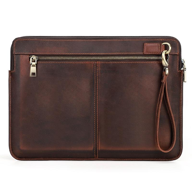 14.2 Inch Leather Laptop Sleeve for Macbook Pro - Black - Brown 9