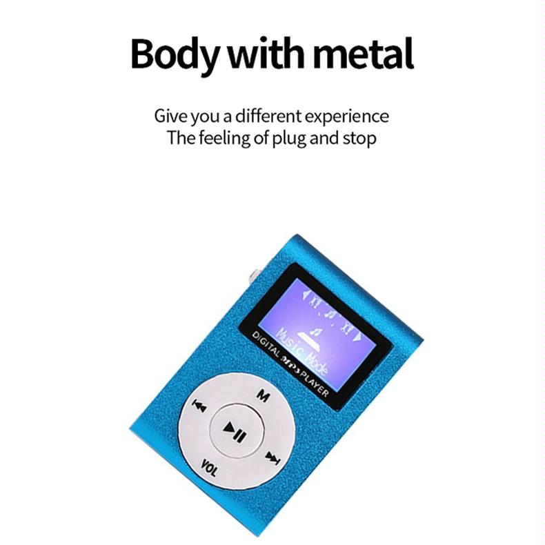 Metal Mini Mp3 Player With Screen Earphone+Cable - Pink 8