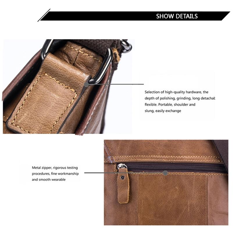 Men Leather Shoulder Bag For Sports & Outdoor Use - Brown 6