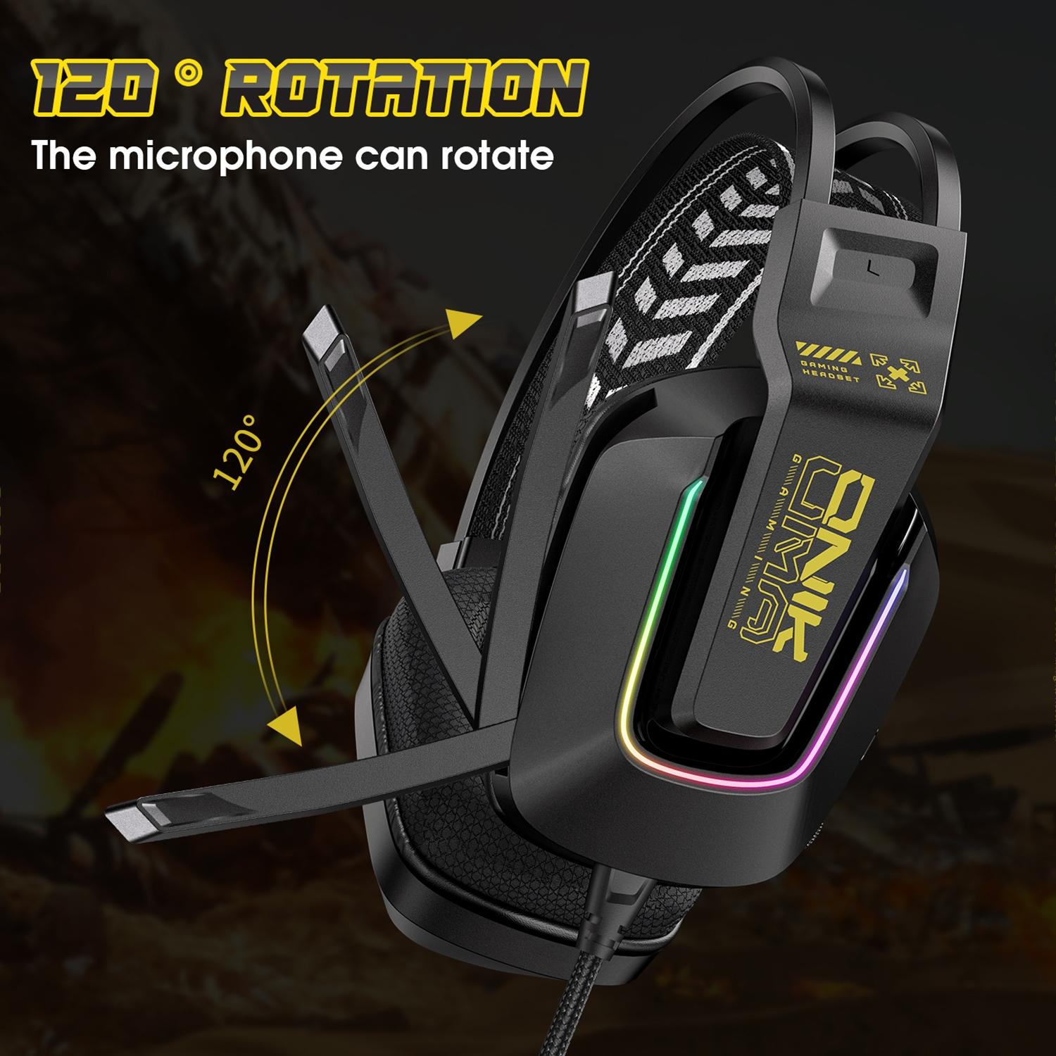Rgb Gaming Headset With Microphone 2.2M Length - Black 6