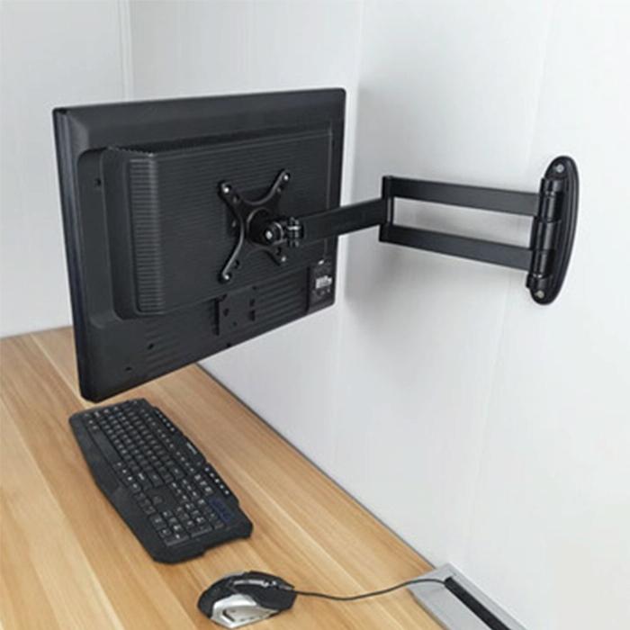 Universal Swivel Wall Mount for Computer Monitors - Black 6