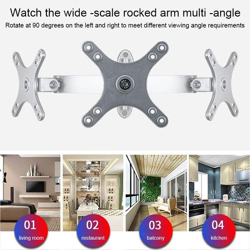 Universal Swivel Wall Mount for Computer Monitors - Black 11