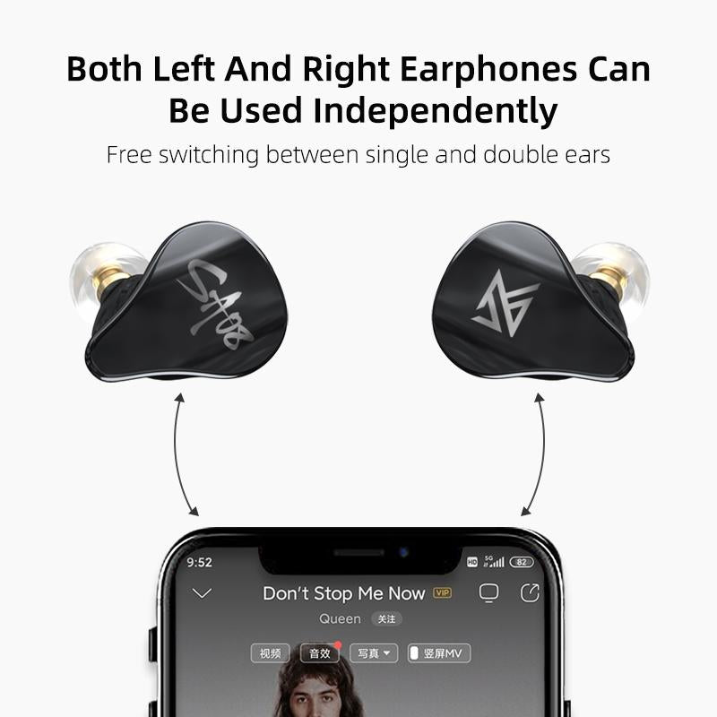 Kz Sa08 Wireless 5ba Bluetooth Tws Earphones - Black 8