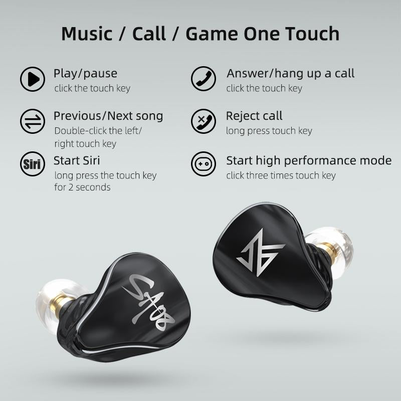 Kz Sa08 Wireless 5ba Bluetooth Tws Earphones - Black 10