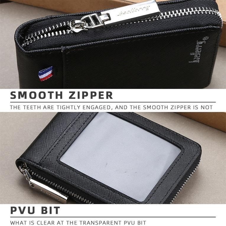 Large Multi Card Slot Organ Card Bag With Zip Coin Purse - Blue 8