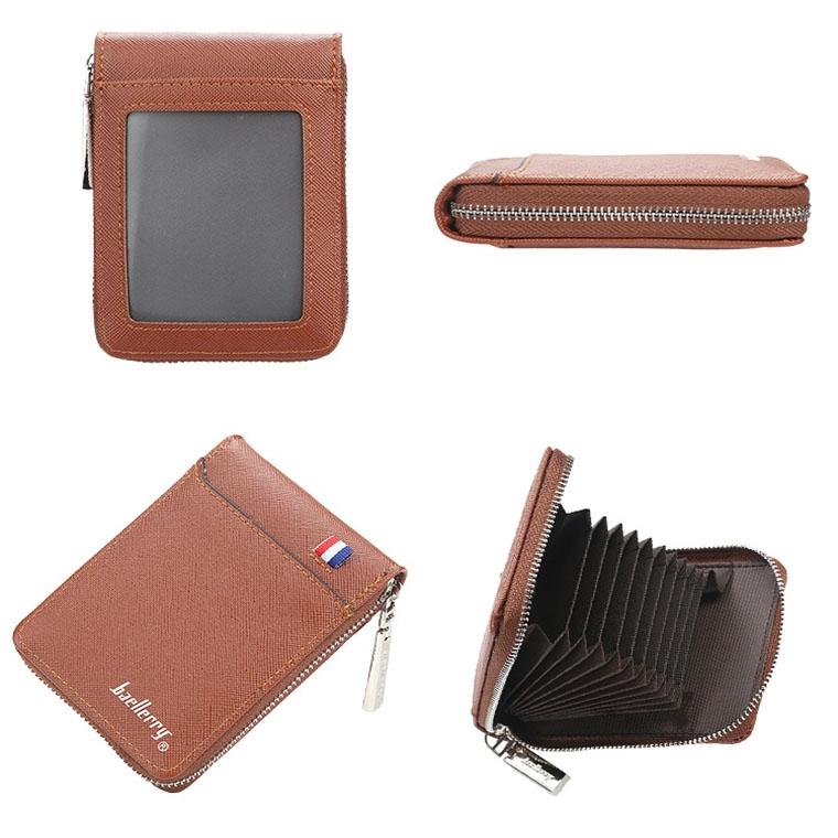 Large Multi Card Slot Organ Card Bag With Zip Coin Purse - Blue 11