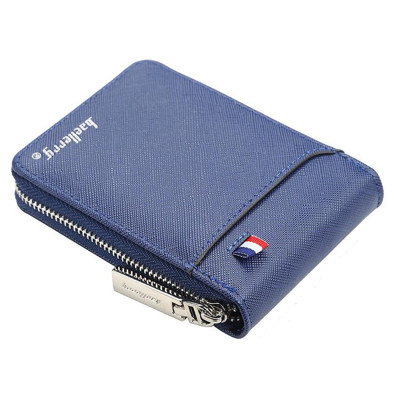 Large Multi Card Slot Organ Card Bag With Zip Coin Purse - Blue 12