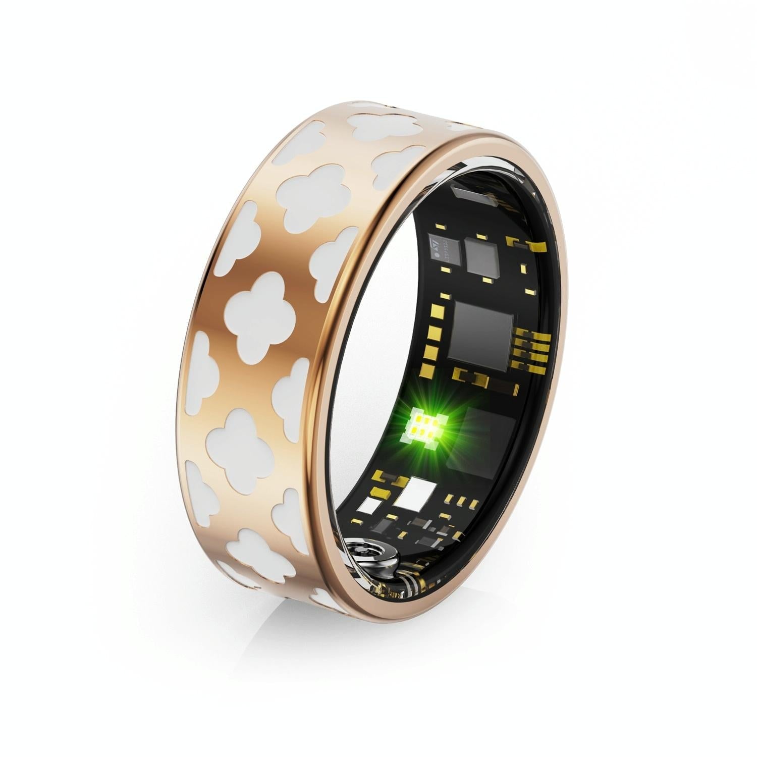 Smart Ring With Heart Rate Blood Oxygen Sleep Monitoring - Rose Gold Size 7 4