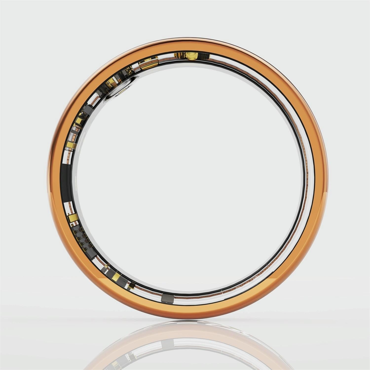Smart Ring With Heart Rate Blood Oxygen Sleep Monitoring - Rose Gold Size 7 5