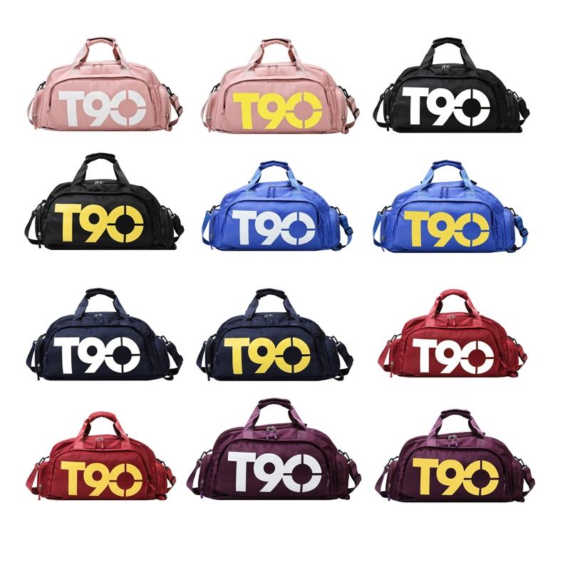 Large Capacity Sports Bag With Wet / Dry Separation - Pink White 3