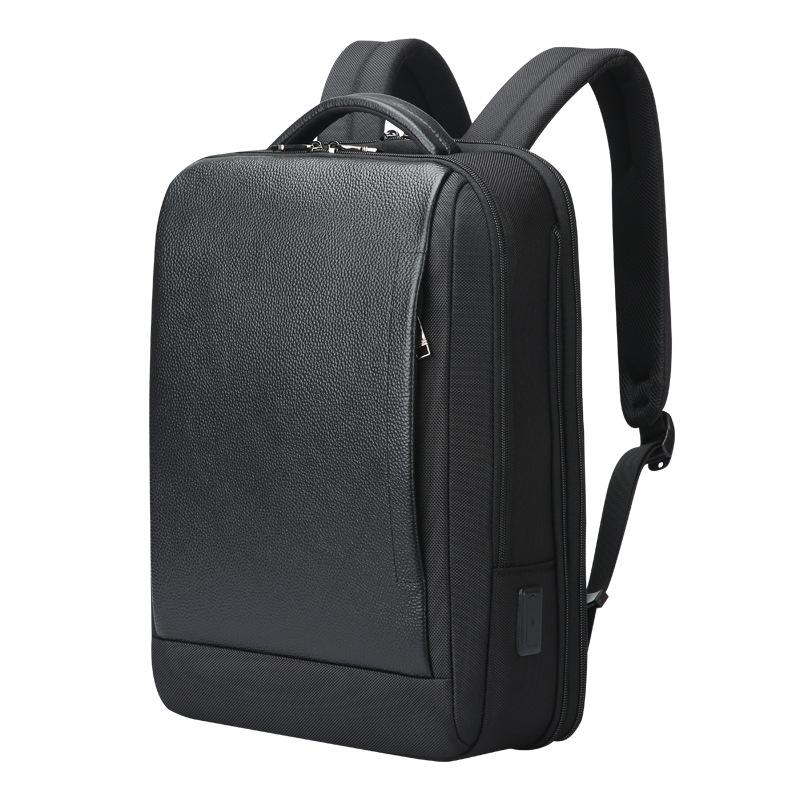 Large Capacity Cowhide Laptop Backpack with Usb & Type-c Port