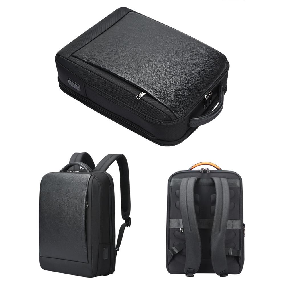 Large Capacity Cowhide Laptop Backpack with Usb & Type-c Port 3