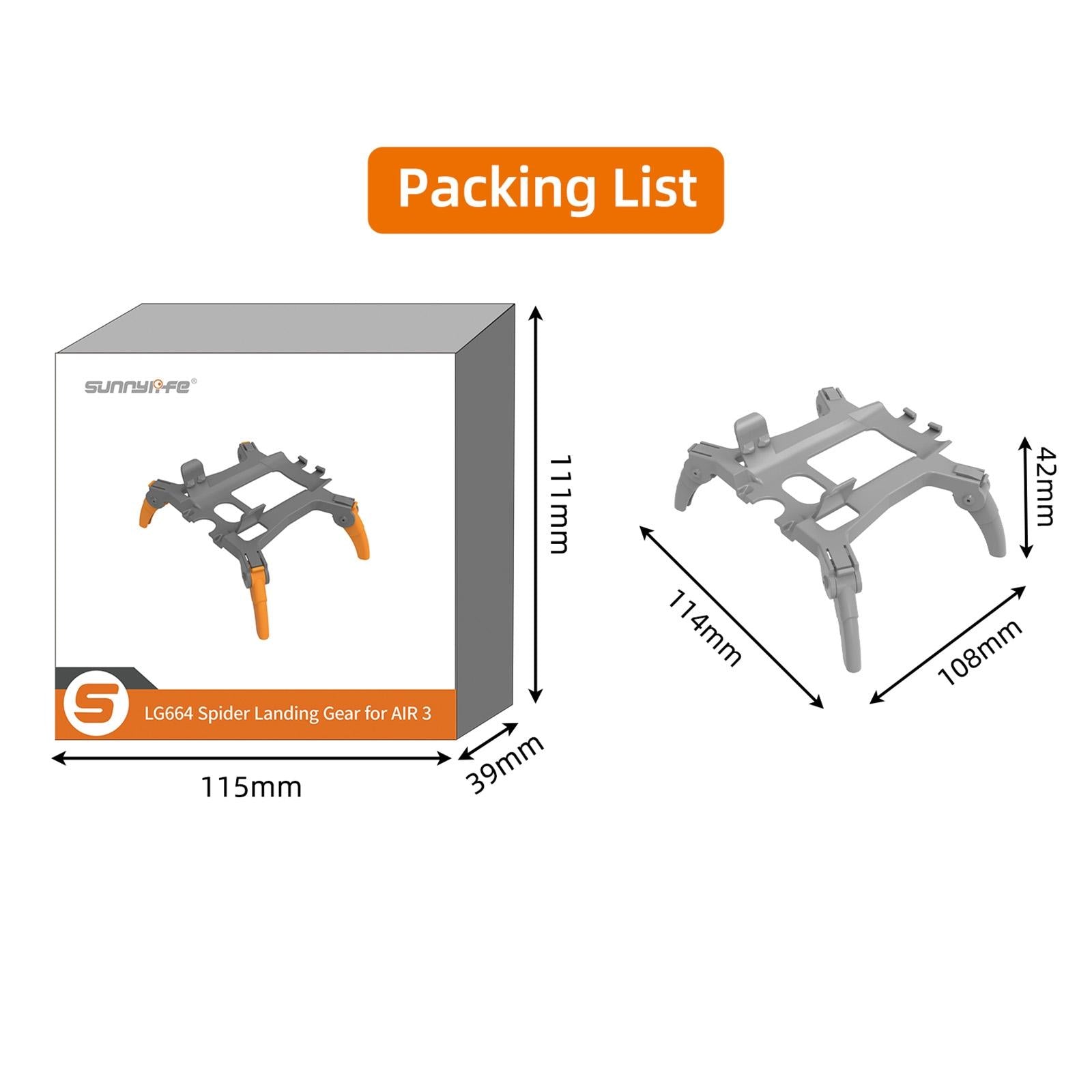 Foldable Spider Landing Gear for Dji Air 3 - Lg664 - Orange 9