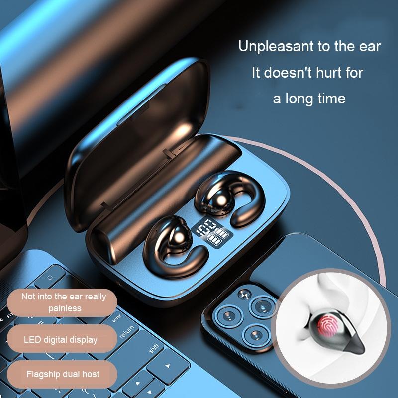 Wireless Bone Conduction Earphones with Noise Reduction - Black 3