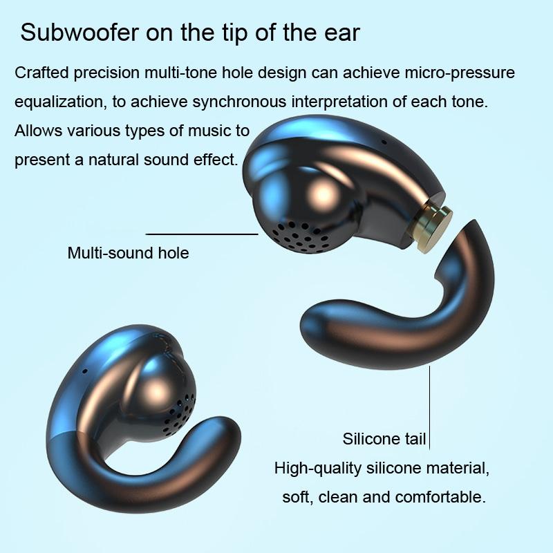 Wireless Bone Conduction Earphones with Noise Reduction - Black 9