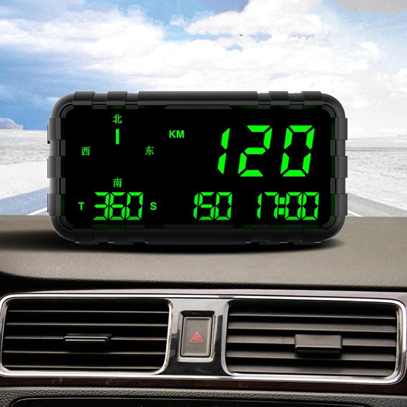 Universal Gps Head Up Display For Cars Speed Mileage Compass Black