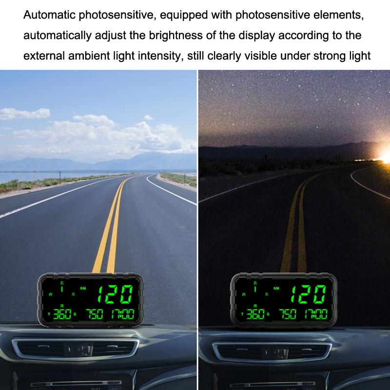 Universal Gps Head Up Display For Cars Speed Mileage Compass Black 3