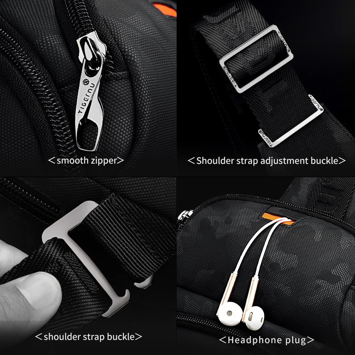 Waterproof Men Sports Chest Bag Black 7