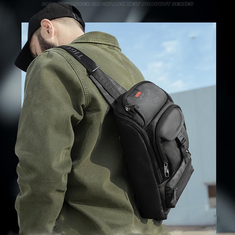 Waterproof Men Sports Chest Bag Black 8