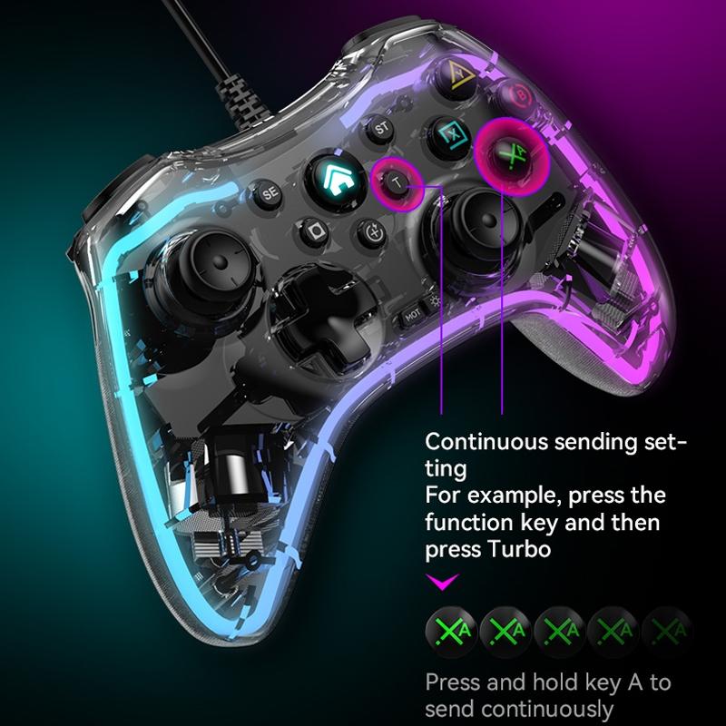 Universal Wired Gamepad for Nintendo Switch / Ps / Computer - Compatible with Multiple Devices - Black 6