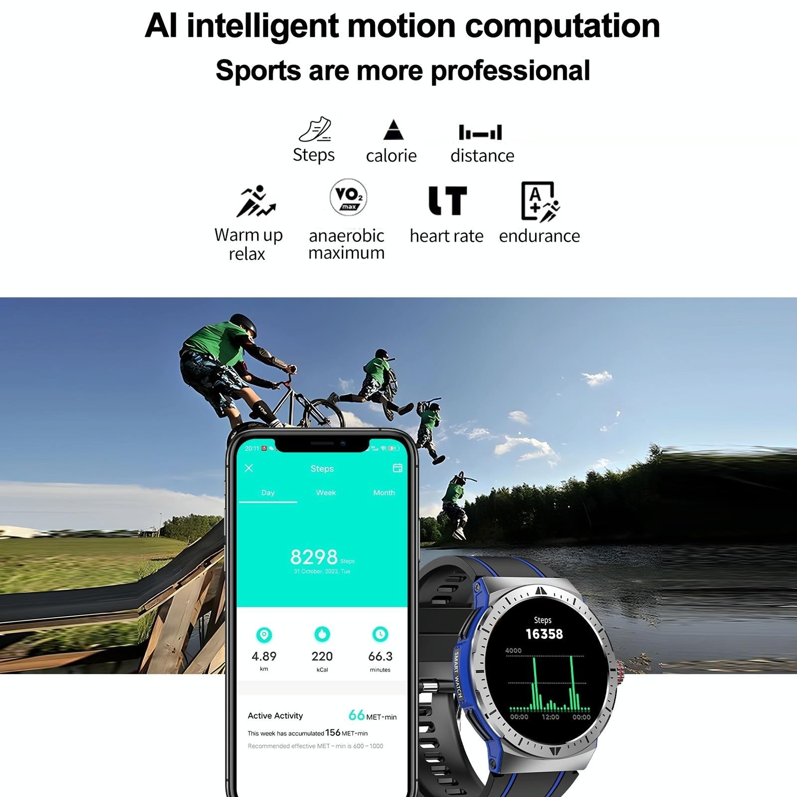 1.43 Inch Bt5.3 Ip68 Sport Smart Watch Support Bluetooth Call / Message Notification / Heart Rate / Blood Pressure Health Monitor - Orange 6
