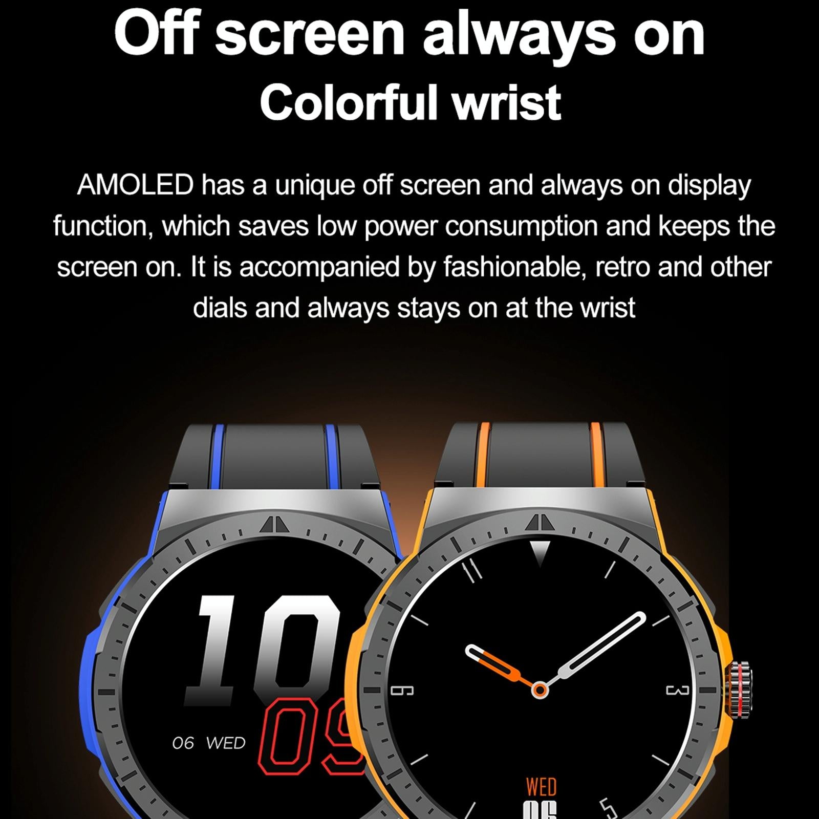 1.43 Inch Bt5.3 Ip68 Sport Smart Watch Support Bluetooth Call / Message Notification / Heart Rate / Blood Pressure Health Monitor - Orange 13