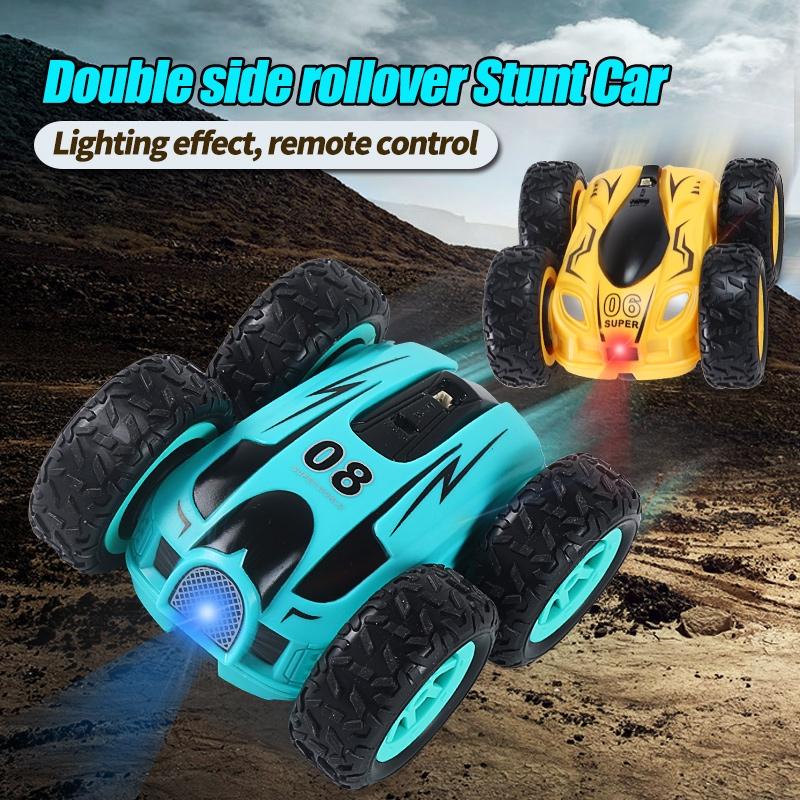 Double Sided 2.4g Mini Rc Car - High Speed Remote Control Toy - English Box 08 Blue 3