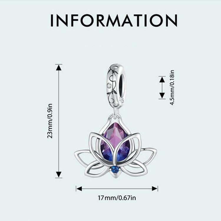 925 Sterling Silver Lotus Pendant Tourmaline Bracelet Beads 6