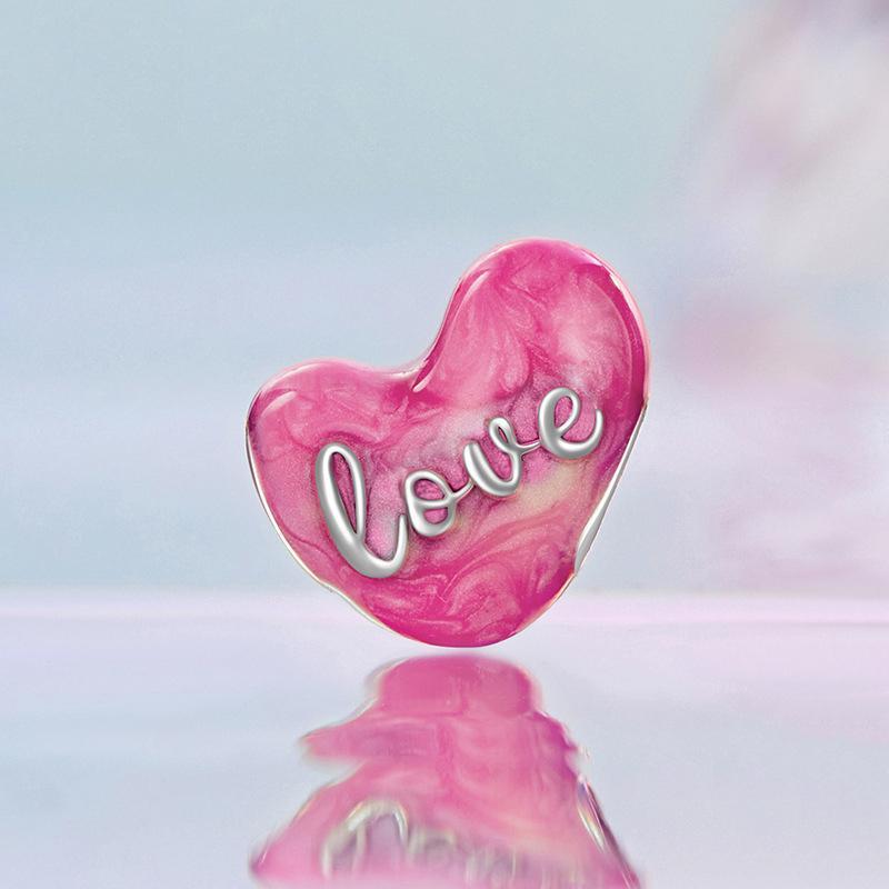 925 Sterling Silver Diy Heart Beads 3