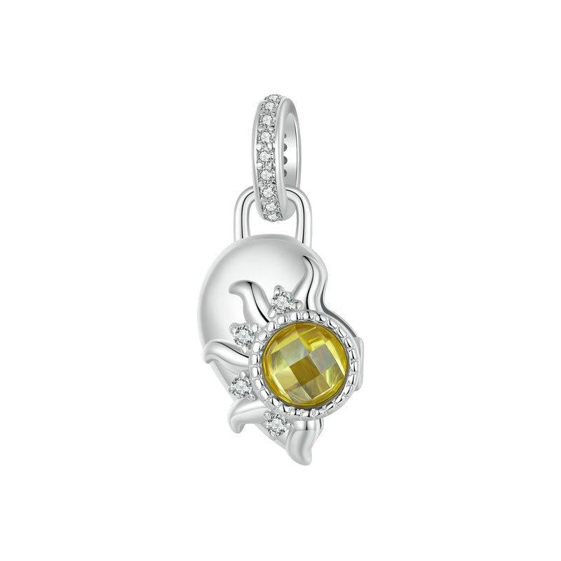 925 Sterling Silver Detachable Sun Moon Heart Pendant 3