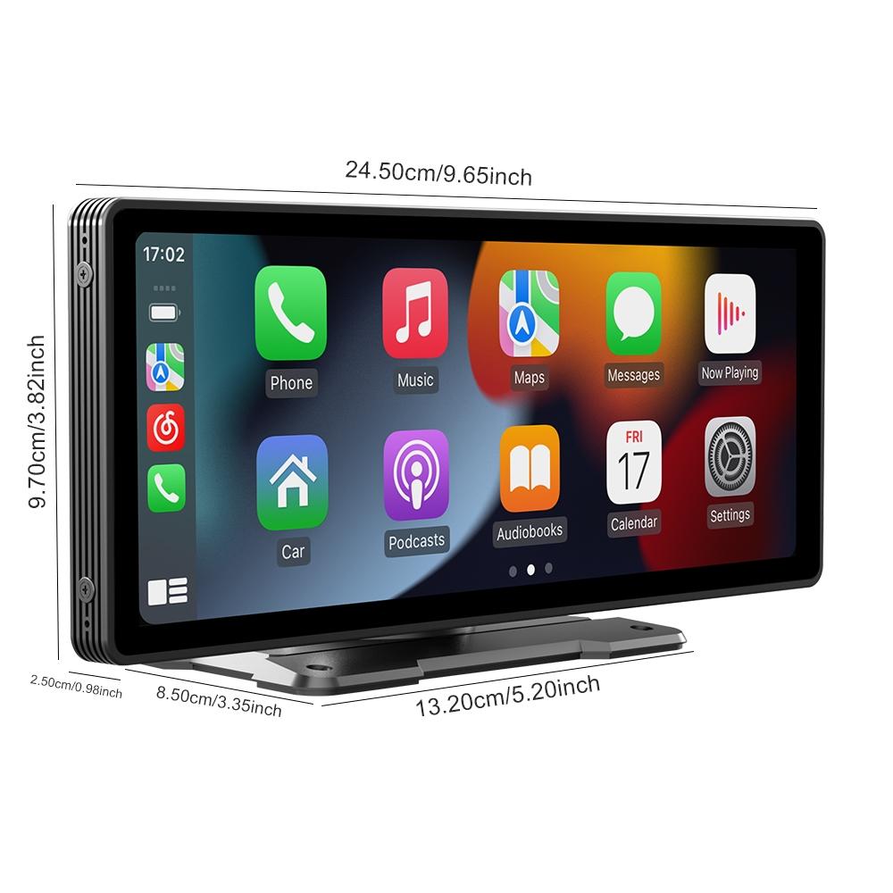 10.26 Inch Car Mp5 Player With Carplay / Android Auto - Portable Black 3