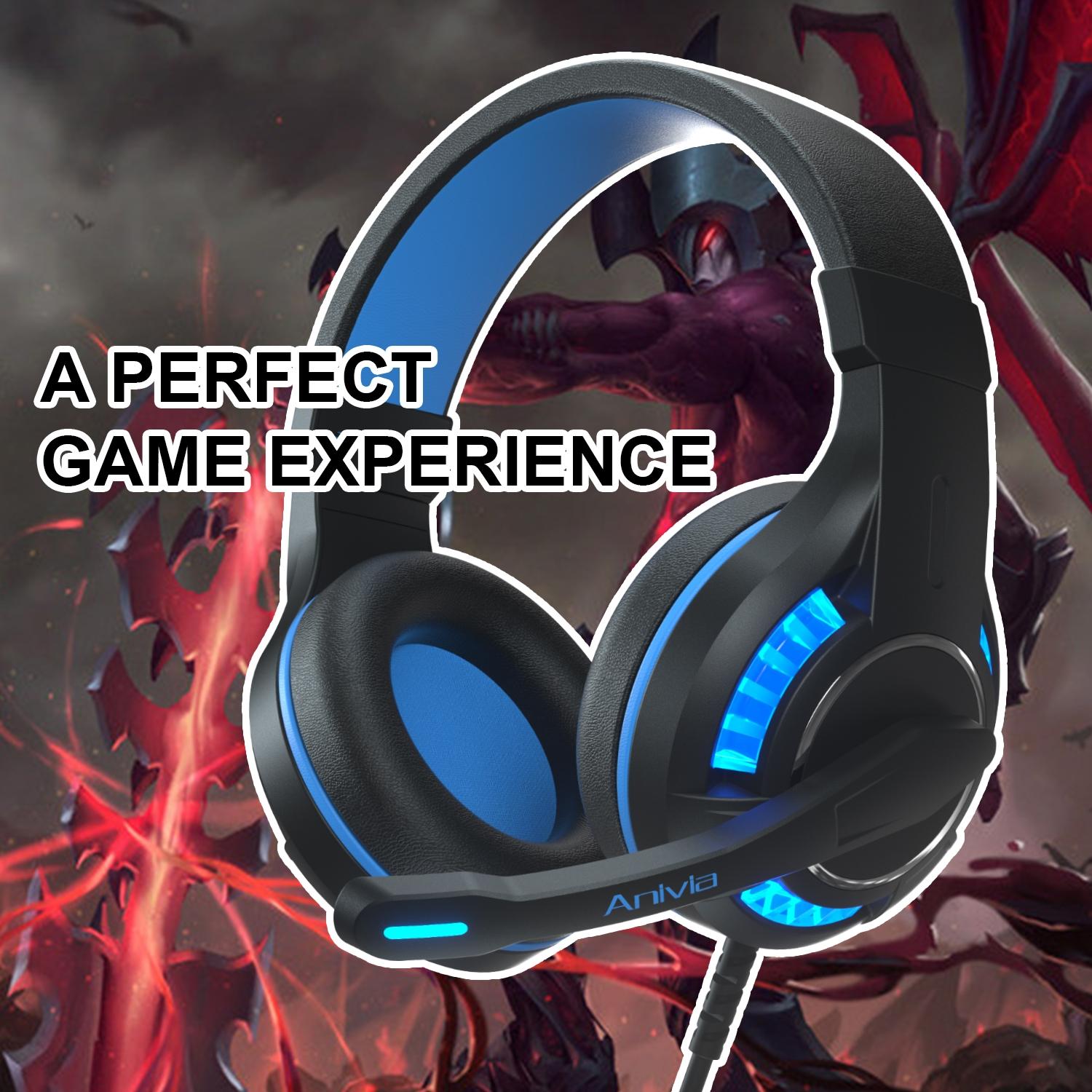 Adjustable Gaming Headset With Mic Black / Blue 3