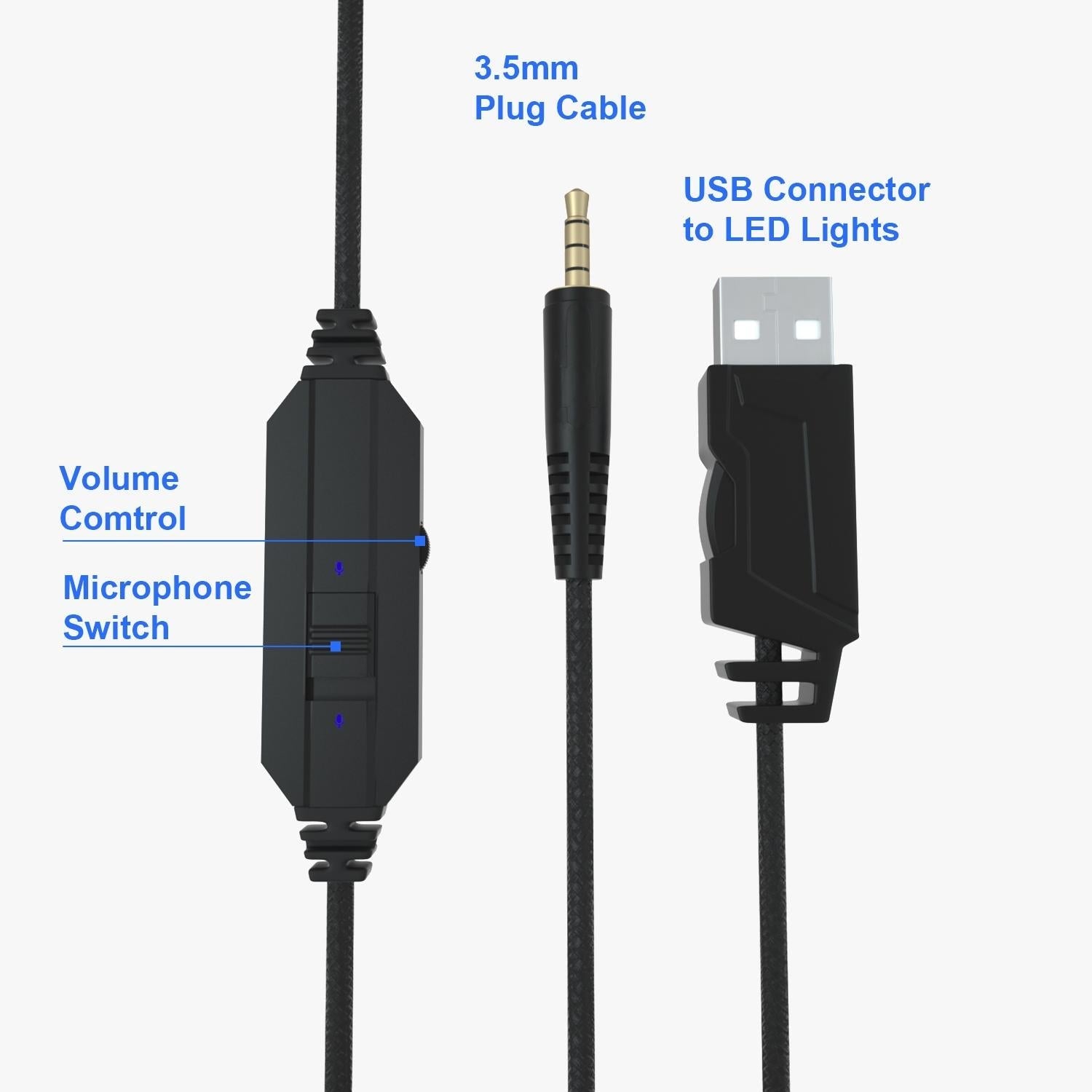 Adjustable Gaming Headset With Mic Black / Blue 5