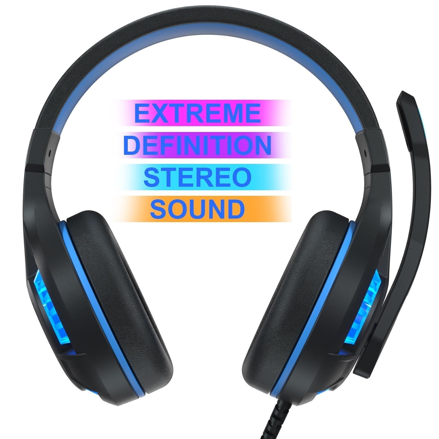 Adjustable Gaming Headset With Mic Black / Blue 7