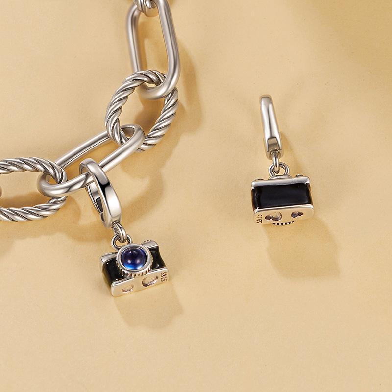 925 Sterling Silver Openable Camera Bead Bracelet 4