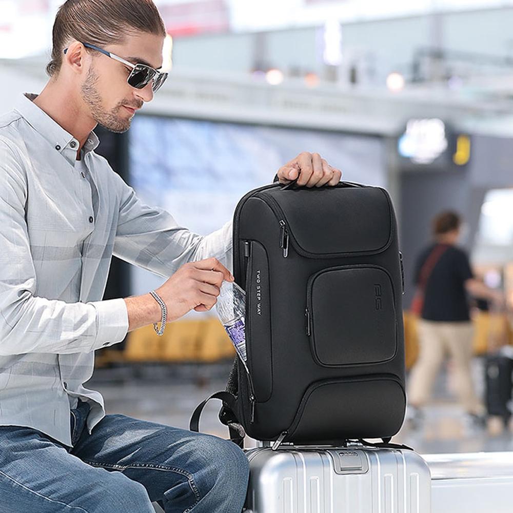 Waterproof Antitheft Men Backpack for 15.6 Laptop - Travel Ready - Black 7