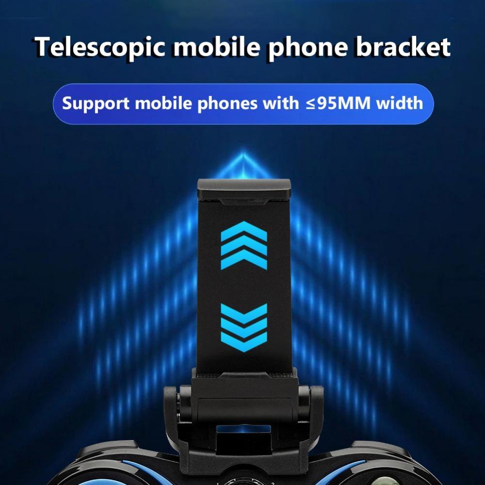 Wireless Bluetooth Game Handle for Android / Ios Phones with Holder - Blue / Black 6