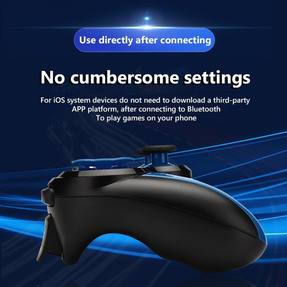 Wireless Bluetooth Game Handle for Android / Ios Phones with Holder - Blue / Black 7