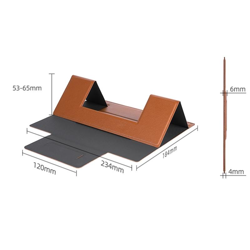 Foldable Magnetic Leather Tablet / Laptop Holder - Black 3