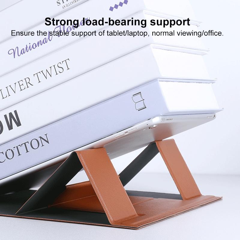 Foldable Magnetic Leather Tablet / Laptop Holder - Black 4