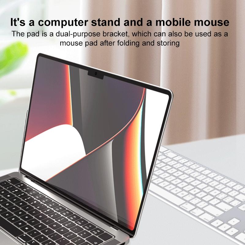 Foldable Magnetic Leather Tablet / Laptop Holder - Black 6