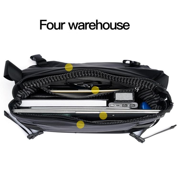 Waterproof Oxford Messenger Bag For Men - Black 5