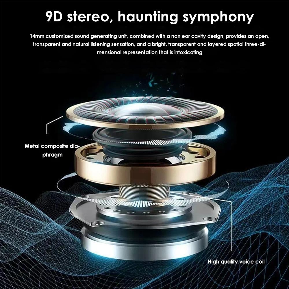 Waterproof Wireless Bluetooth Earphones with Led Display - Black 5