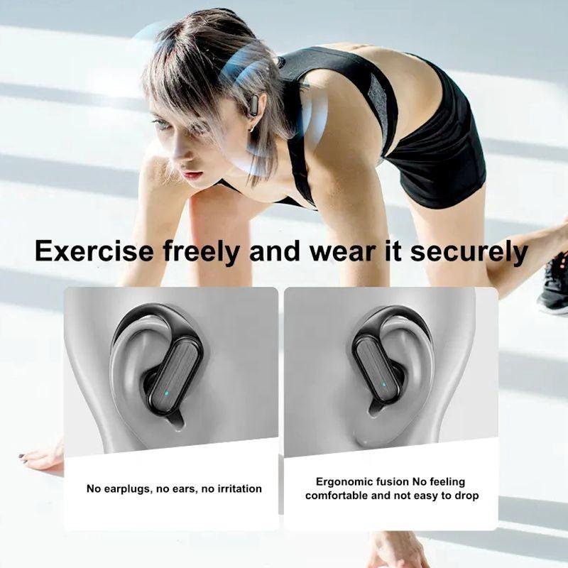 Waterproof Wireless Bluetooth Earphones with Led Display - Black 8