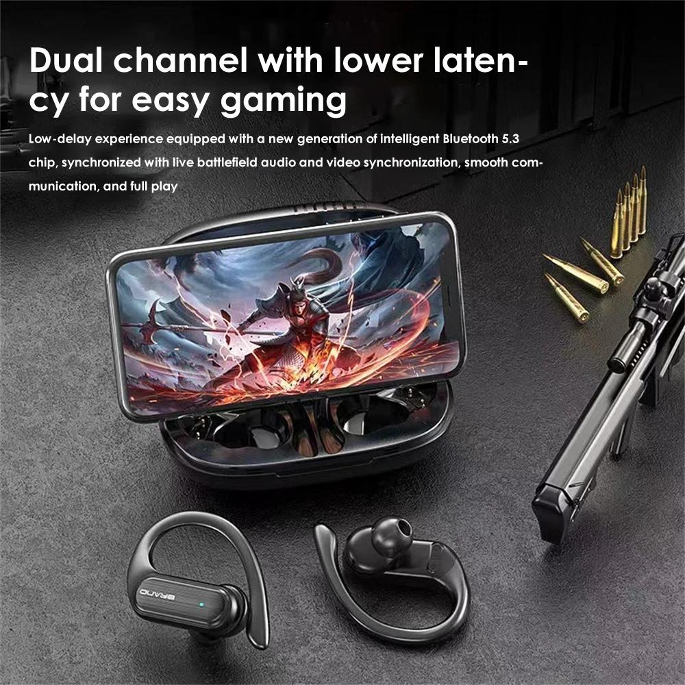 Waterproof Wireless Bluetooth Earphones with Led Display - Black 10
