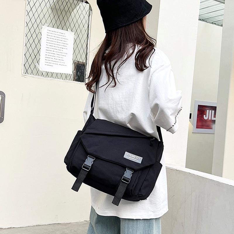 Large Capacity Canvas Crossbody Bag For Students And Casual Use - Dark Blue 8