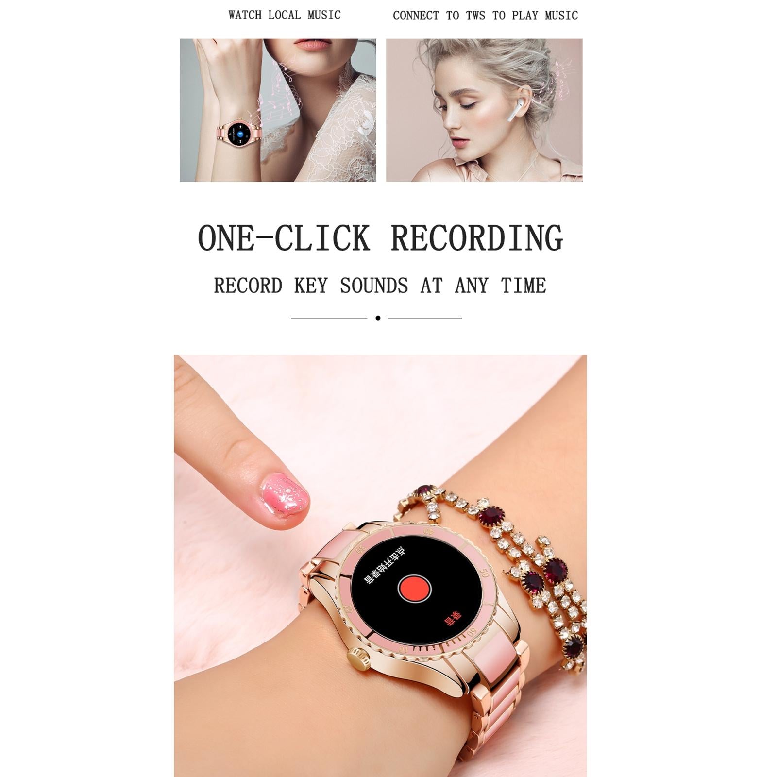 Smart Bracelet With Touch Screen Heart Monitoring Voice Control And Cycle Reminder - White 5