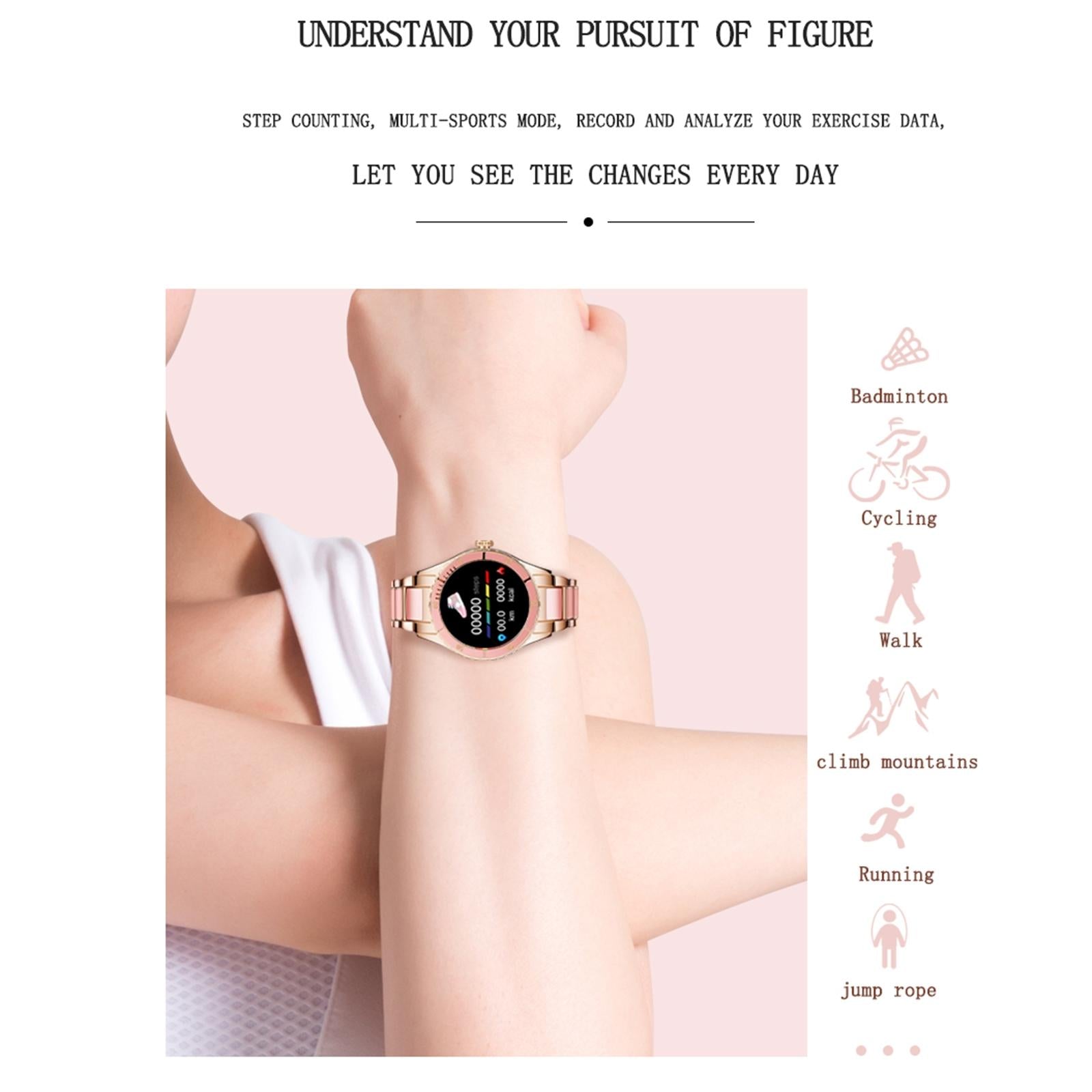 Smart Bracelet With Touch Screen Heart Monitoring Voice Control And Cycle Reminder - White 8